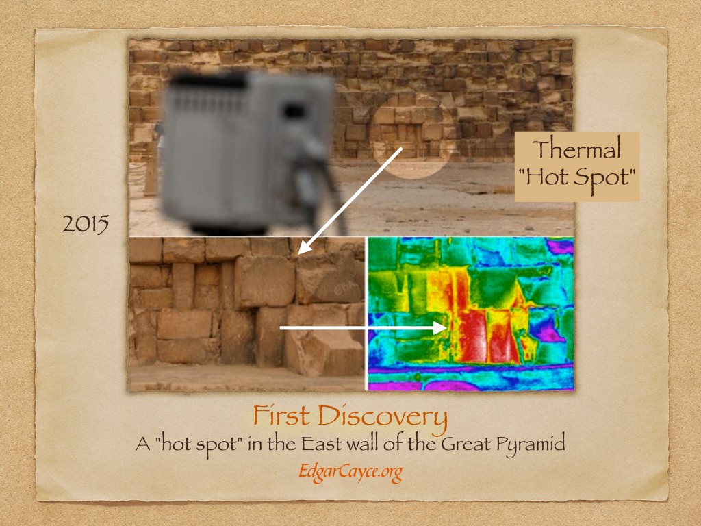 A "hot spot" in the East wall of the Great Pyramid